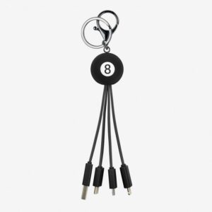 Legami Milano Keychain USB to Lightning / Type-C / micro USB Cable &Mu;&alpha;ύ&rho;&omicron; (8ball)
