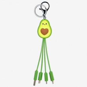 Legami Milano Keychain USB to Lightning / Type-C / micro USB Cable &Pi;&rho;ά&sigma;&iota;&nu;&omicron; (Avocado)