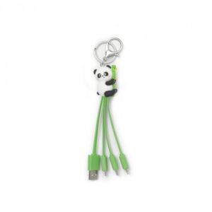 Legami Milano Keychain USB to Lightning / Type-C / micro USB Cable &Pi;&rho;ά&sigma;&iota;&nu;&omicron; 0.1m (Panda)